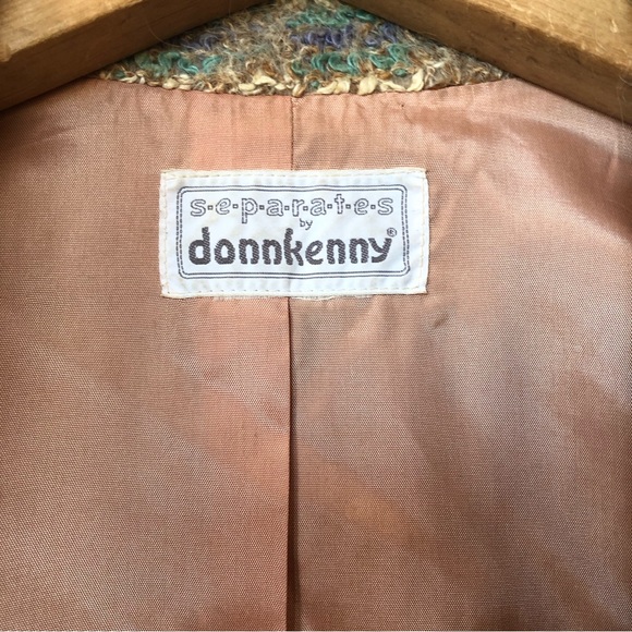 VTG DonnKenny Separates Lambswool Blend Woven Knit Sweater Coat 8/M Neut… - Picture 12 of 14